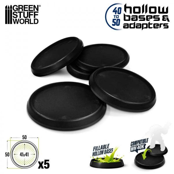 Mini Base Green Stuff World: Hollow Plastic Round - Black