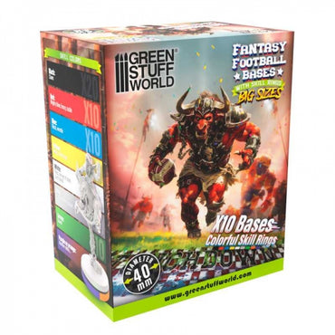 Blood Bowl Green Stuff World: Compatible Blood Bowl Bases 40mm with Skill Rings