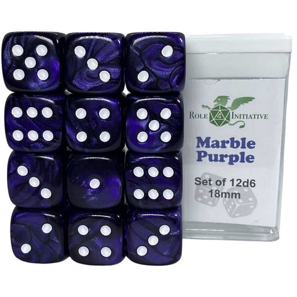 Dice Role 4: 18mm 12 set Marble Blue
