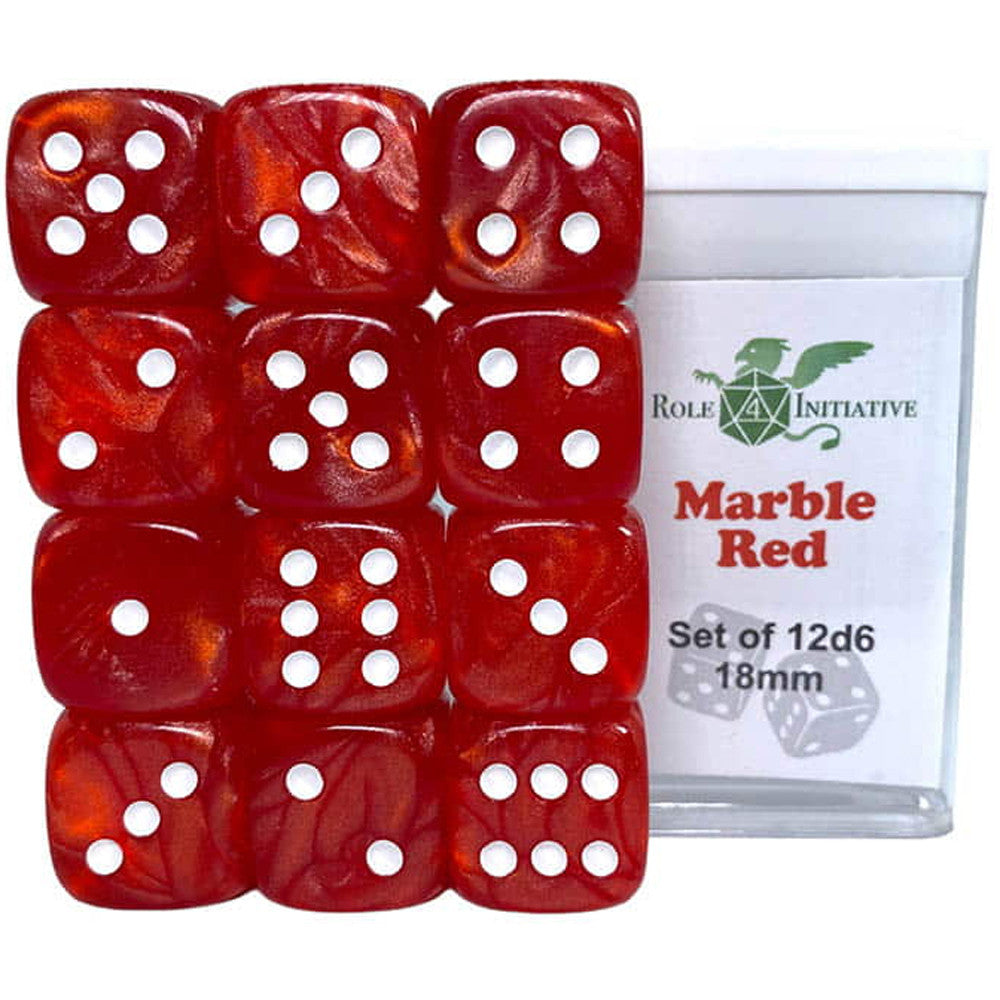Dice Role 4: 18mm 12 set Marble Blue