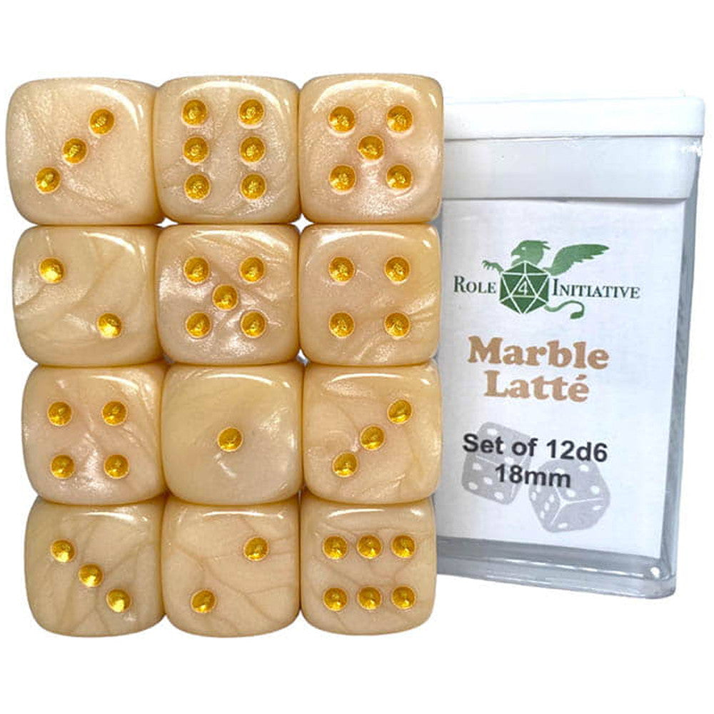 Dice Role 4: 18mm 12 set Marble Blue