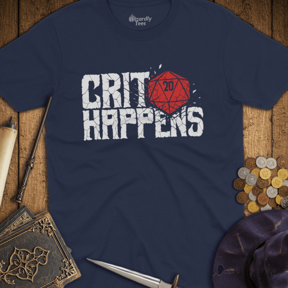 T-Shirt Wizardly: Crit Happens D20