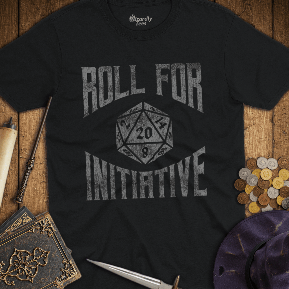 T-Shirt Wizardly: Roll For Initiative D20