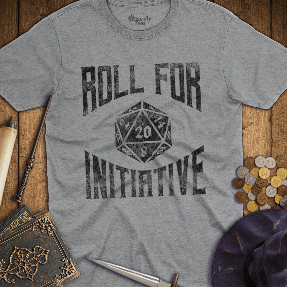 T-Shirt Wizardly: Roll For Initiative D20