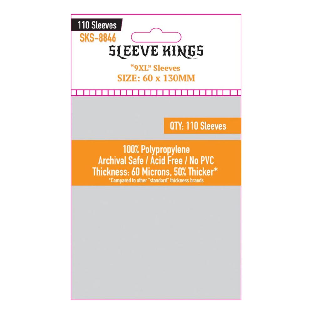 Boardgame Sleeves Sleeve Kings: "9XL" Sleeves 60mm x 130mm (110)