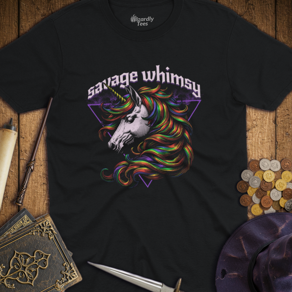 T-Shirt Wizardly: Savage Whimsy Unicorn