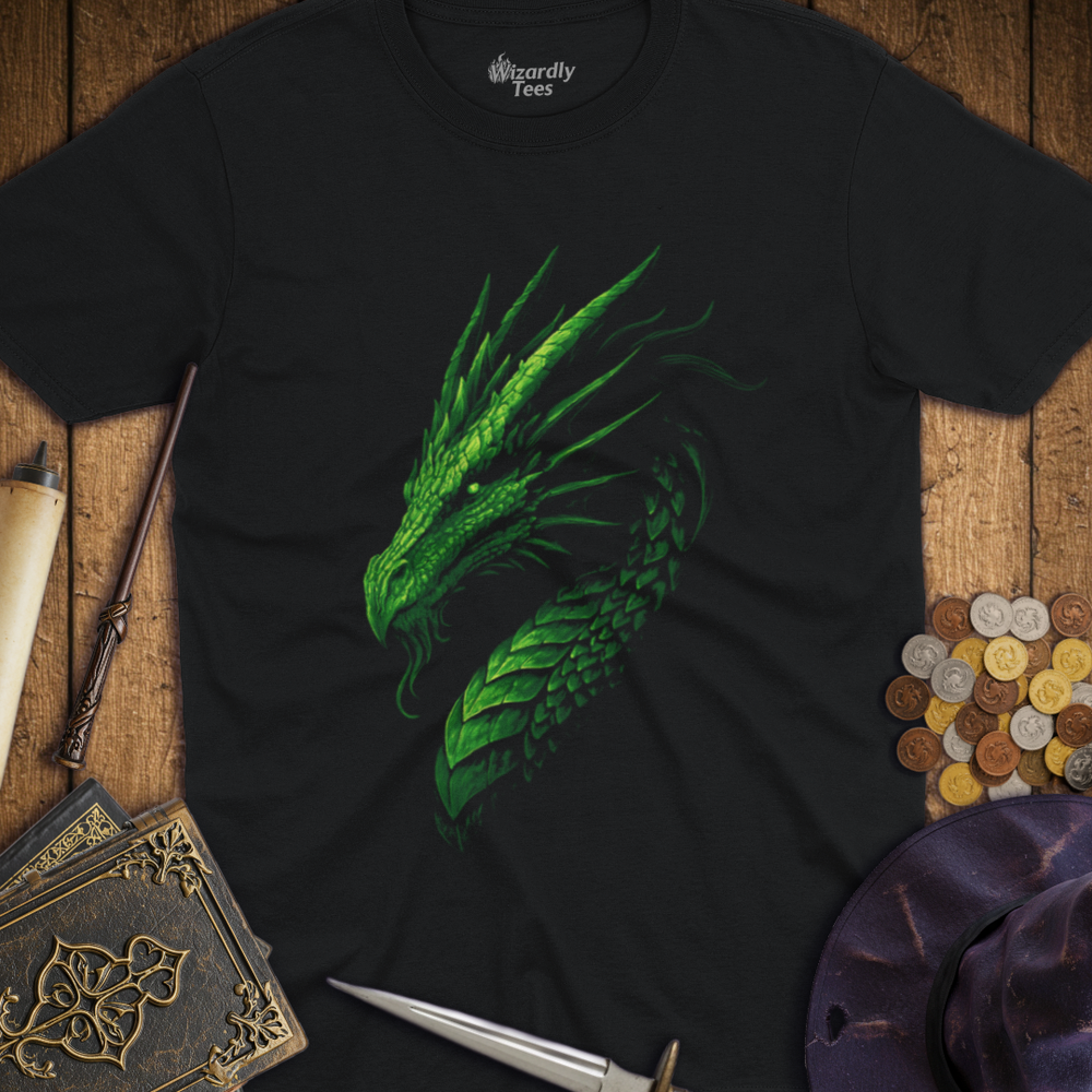 T-Shirt Wizardly: Shadowed Dragon Emerald
