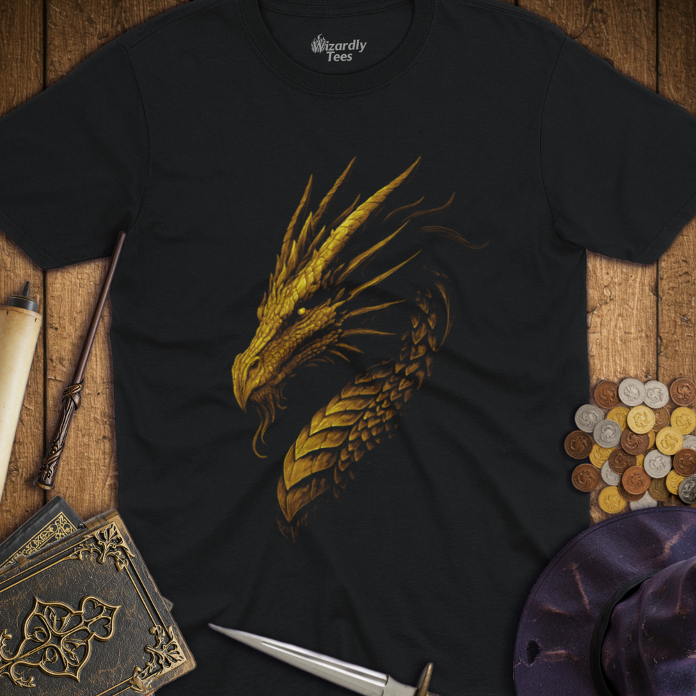 T-Shirt Wizardly: Shadowed Dragon Gold