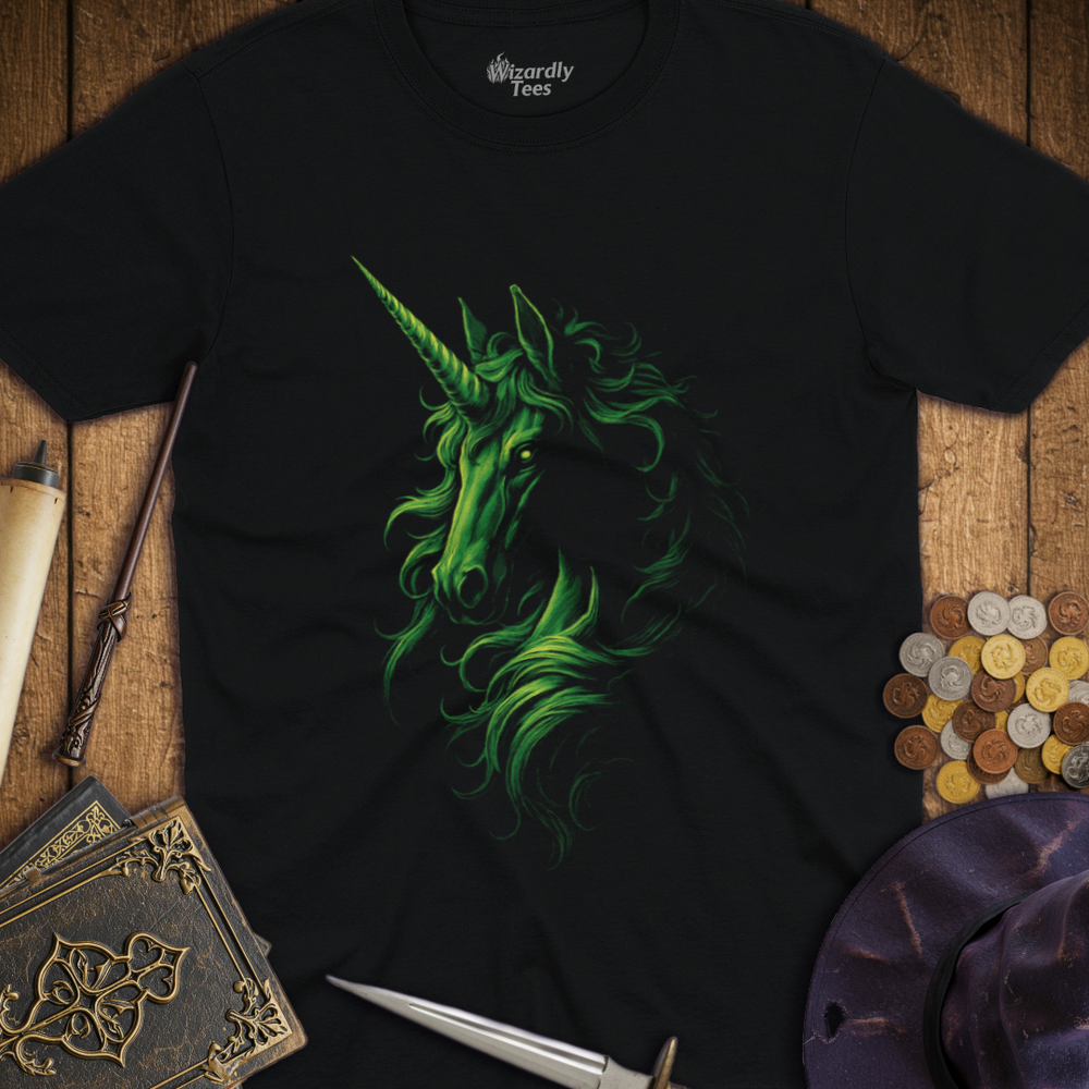 T-Shirt Wizardly: Shadowed Unicorn Jade