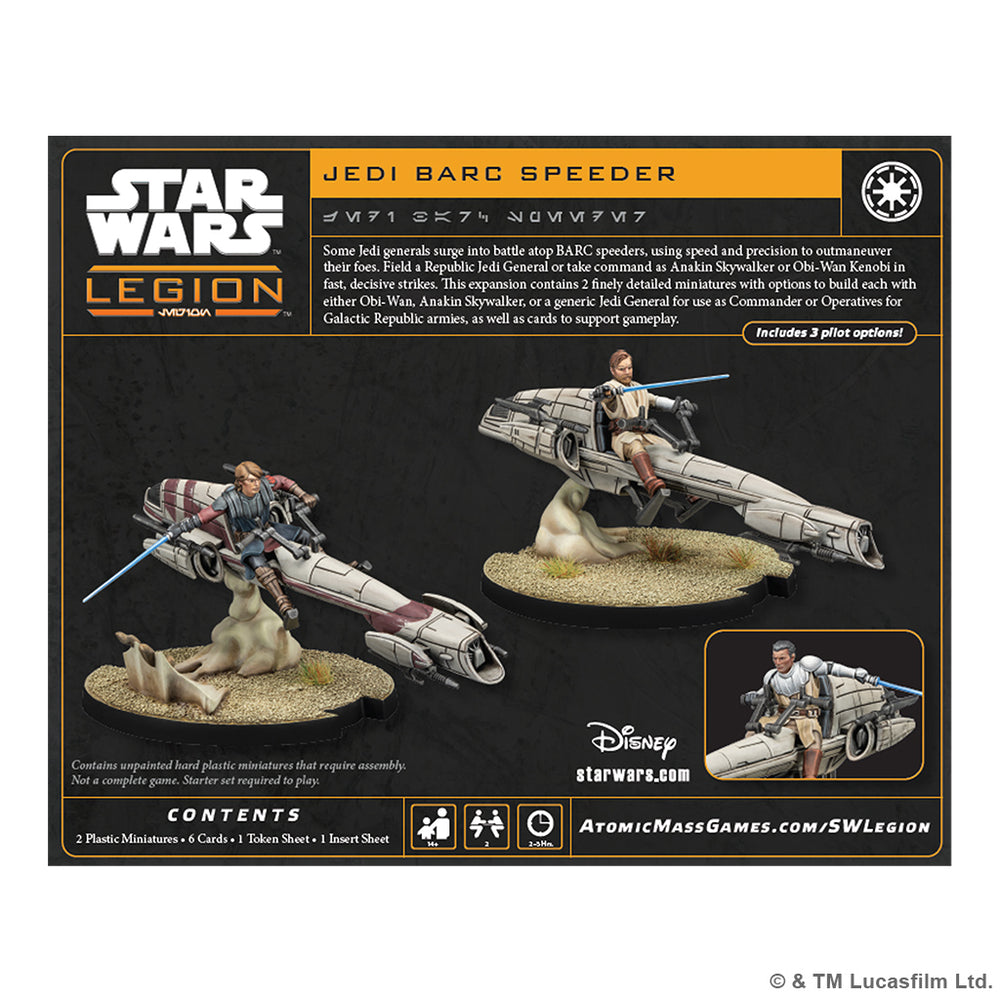 Star Wars Legion: Republic Jedi General on BARC Speeder