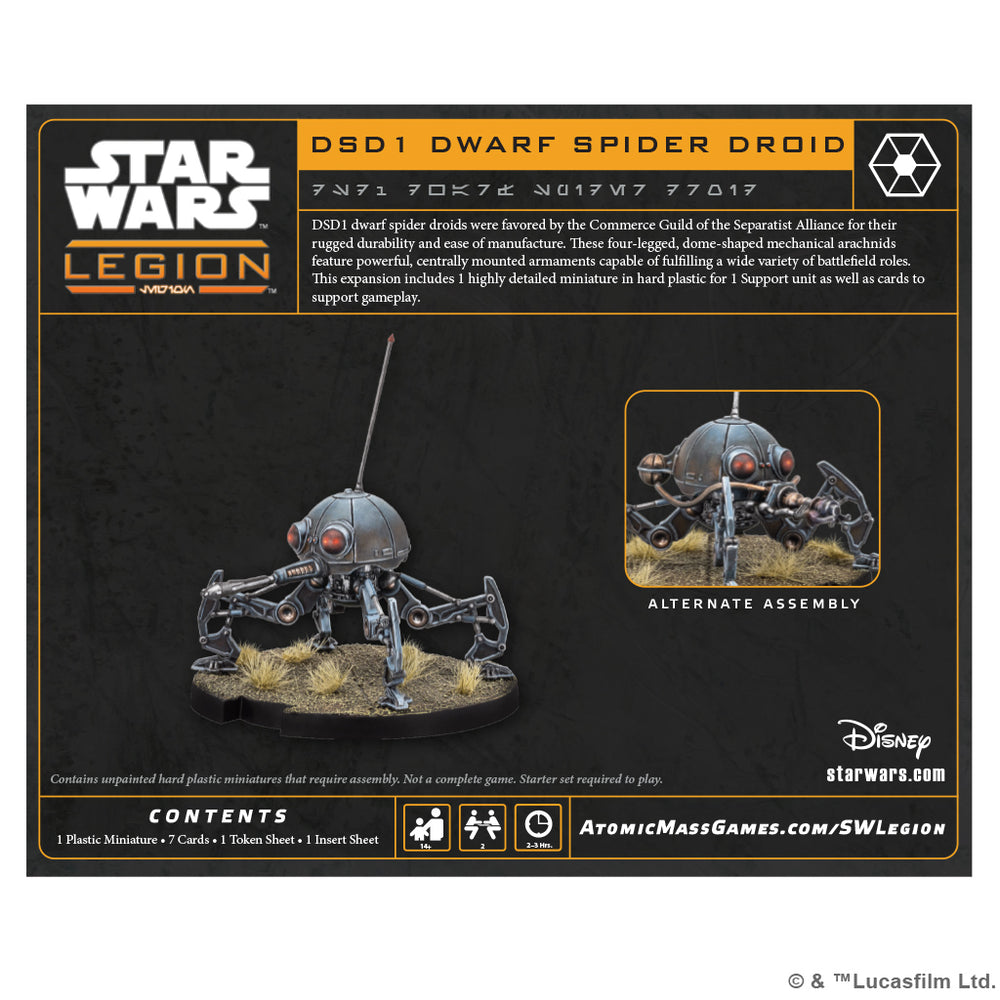 Star Wars Legion: Separatists DSD1 Dwarf Spider Droid