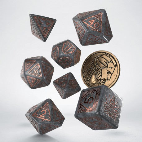 Dice The Witcher: Poly 7 Set + Coin