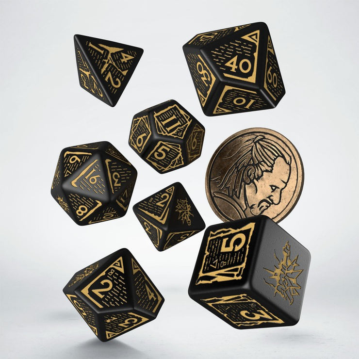 Dice The Witcher: Poly 7 Set + Coin