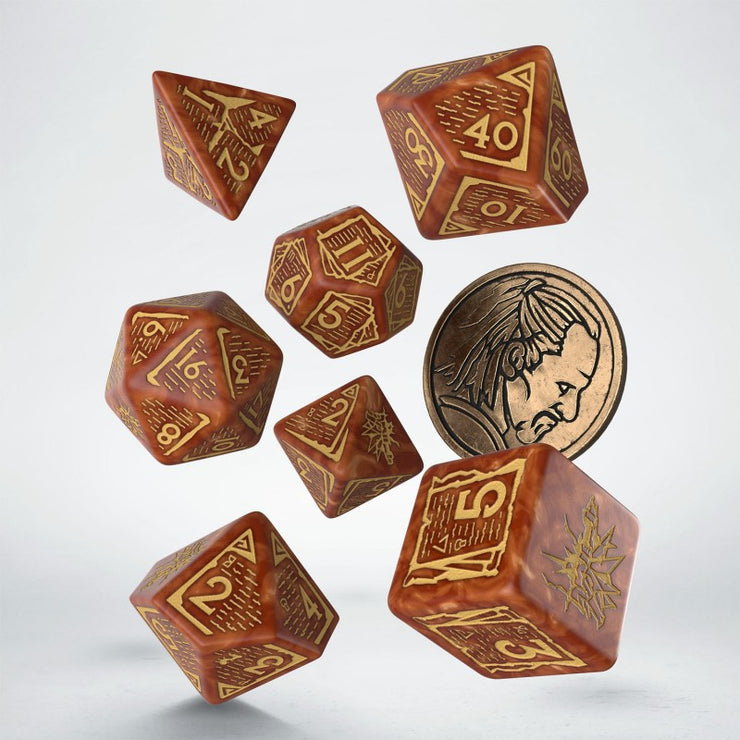 Dice The Witcher: Poly 7 Set + Coin