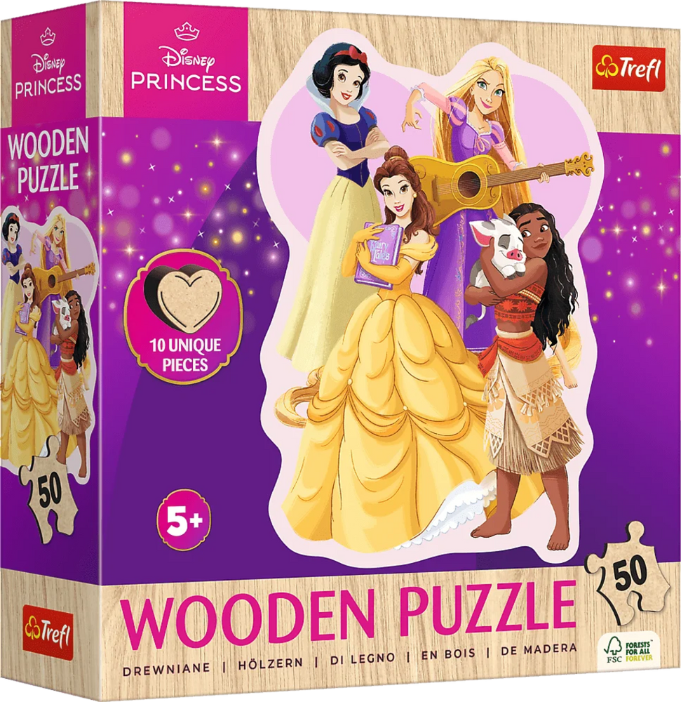 Puzzle Trefl:   50 piece Marvel wooden Lovely Princesses