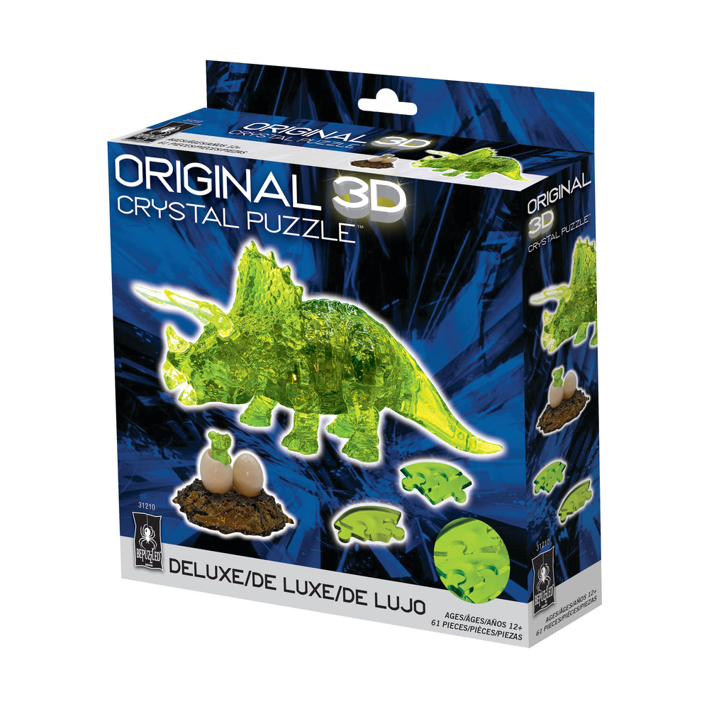 Crystal Puzzle: Triceratops with Baby (Green)