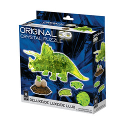 Crystal Puzzle: Triceratops with Baby (Green)