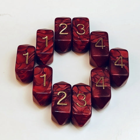 Dice Crystal Caste: Crystal D04 Pearl Set of 10
