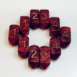 Dice Crystal Caste: Crystal D04 Pearl Set of 10