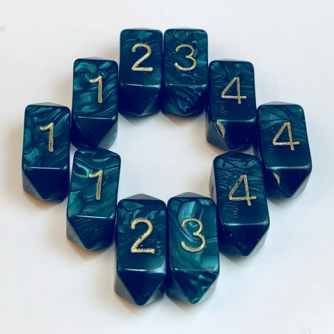 Dice Crystal Caste: Crystal D04 Pearl Set of 10
