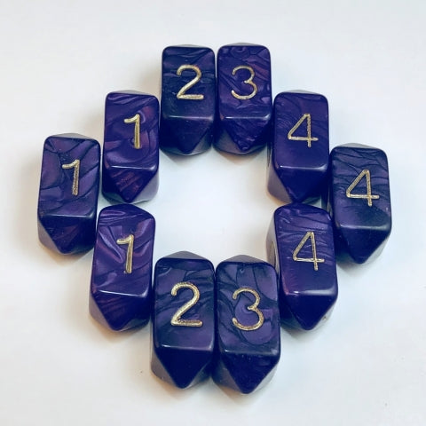 Dice Crystal Caste: Crystal D04 Pearl Set of 10