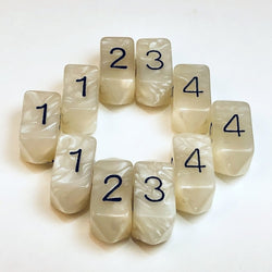 Dice Crystal Caste: Crystal D04 Pearl Set of 10