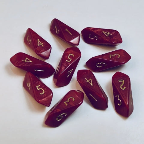 Dice Crystal Caste: Crystal D06 Pearl Set of 10