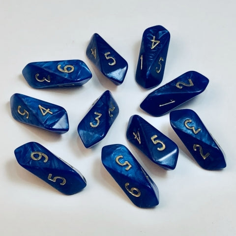 Dice Crystal Caste: Crystal D06 Pearl Set of 10