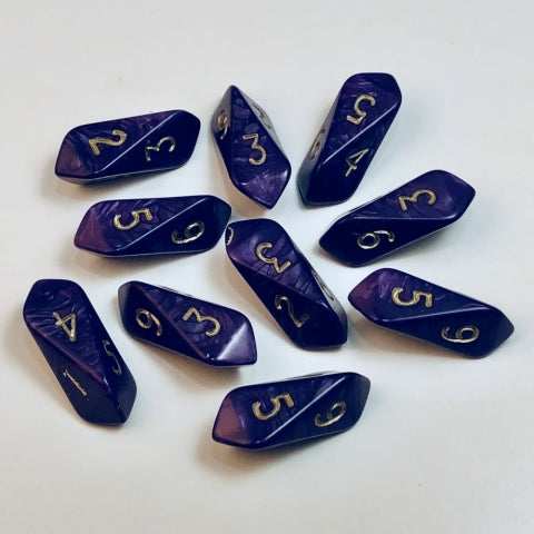 Dice Crystal Caste: Crystal D06 Pearl Set of 10