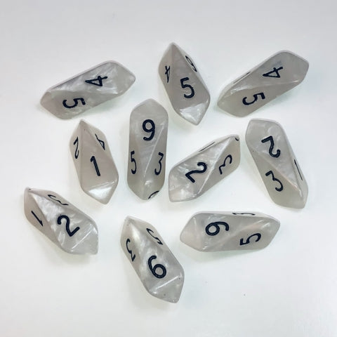 Dice Crystal Caste: Crystal D06 Pearl Set of 10
