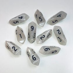 Dice Crystal Caste: Crystal D06 Pearl Set of 10