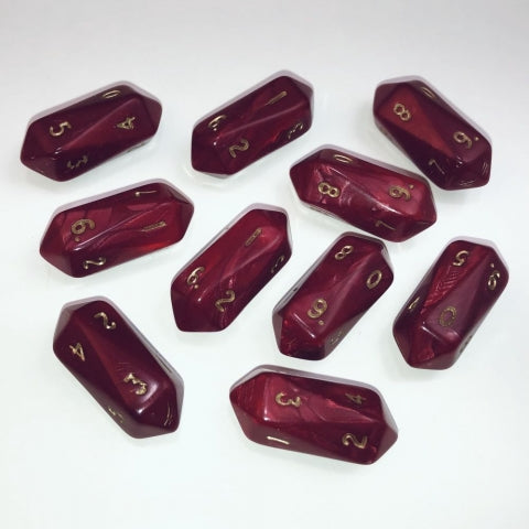 Dice Crystal Caste: Crystal D10 Pearl Set of 10