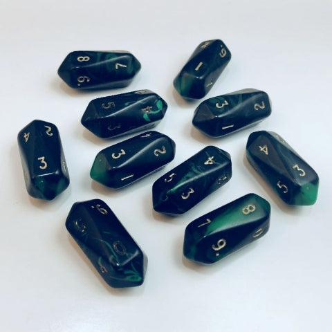 Dice Crystal Caste: Crystal D10 Oblivion Set of 10