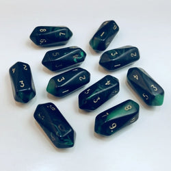 Dice Crystal Caste: Crystal D10 Oblivion Set of 10