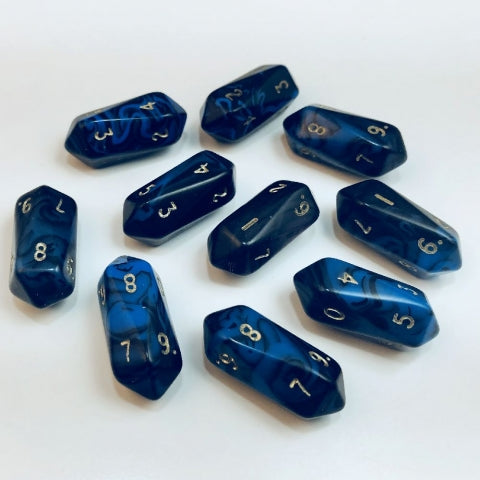 Dice Crystal Caste: Crystal D10 Oblivion Set of 10