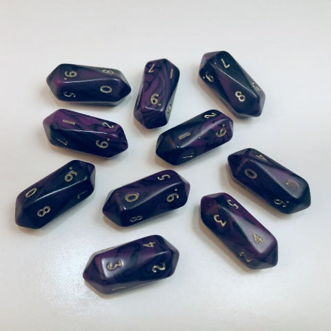 Dice Crystal Caste: Crystal D10 Oblivion Set of 10