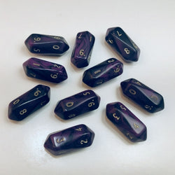 Dice Crystal Caste: Crystal D10 Oblivion Set of 10