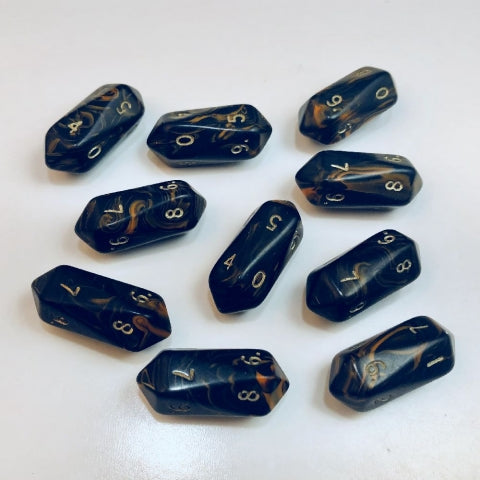 Dice Crystal Caste: Crystal D10 Oblivion Set of 10