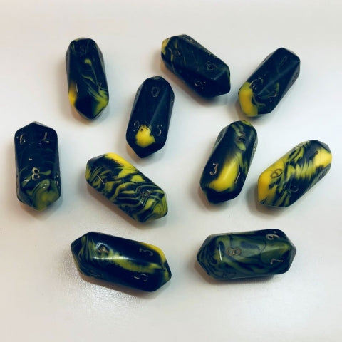 Dice Crystal Caste: Crystal D10 Oblivion Set of 10