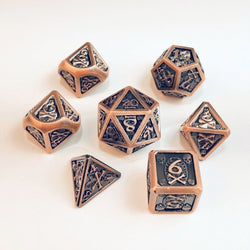 Dice Crystal Caste: Poly 7 Set Dwarven Metal Skull & Bones