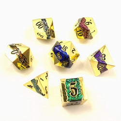 Dice Crystal Caste: Poly 7 Set Dwarven Metal Infinity Lode
