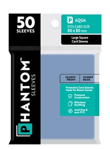 Boardgame Sleeves Phantom: Aqua Size (80mm x 80mm) (50)