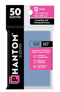 Boardgame Sleeves Phantom: Pink Size (65mm x 100mm) (50)