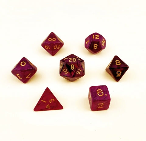 Dice Crystal Caste: Poly 7 set Pearl