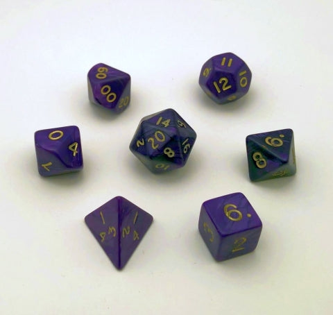 Dice Crystal Caste: Poly 7 set Pearl
