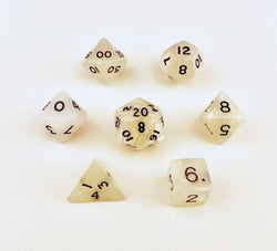 Dice Crystal Caste: Poly 7 set Pearl