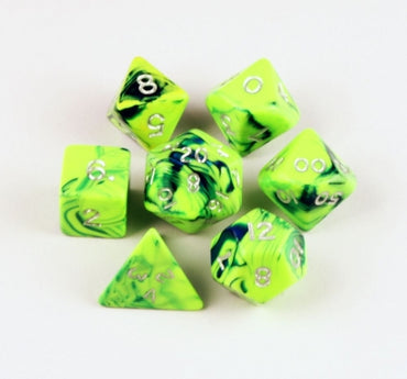 Dice Crystal Caste: 16mm Six-sided 9 set Toxic