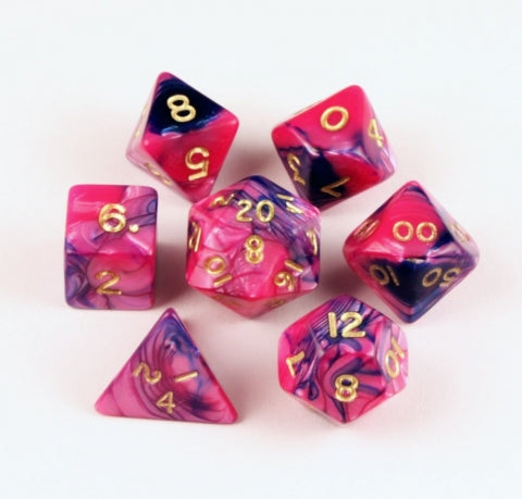 Dice Crystal Caste: 16mm Six-sided 9 set Toxic