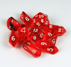 Dice Crystal Caste: Poly 10 set Hybrid Translucent