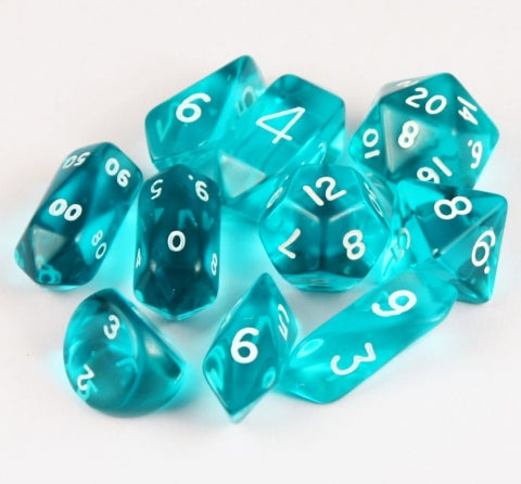 Dice Crystal Caste: Poly 10 set Hybrid Translucent